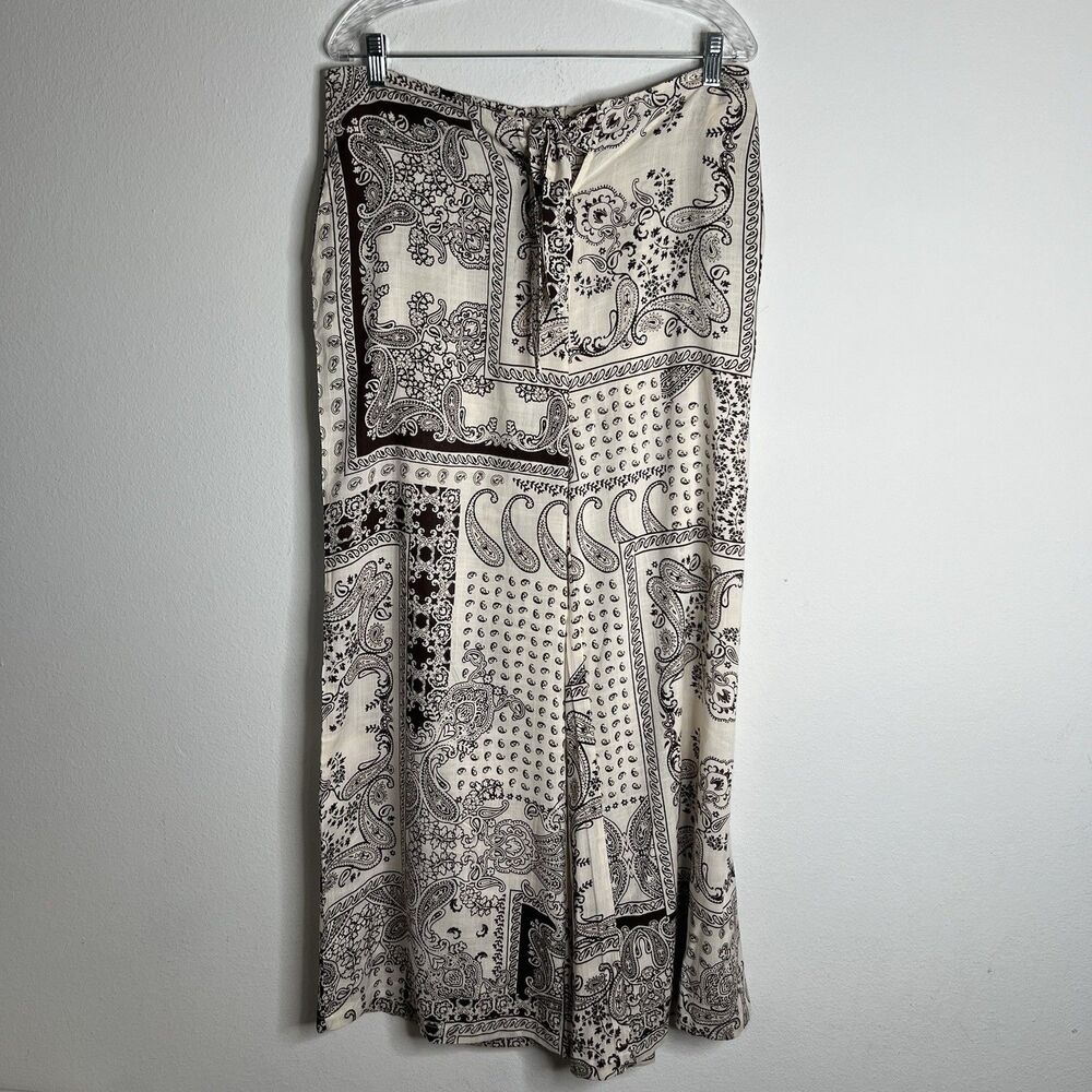 True Destinations Resort Wear Palazzo Wide Leg Women Pants XLarge Paisley Print